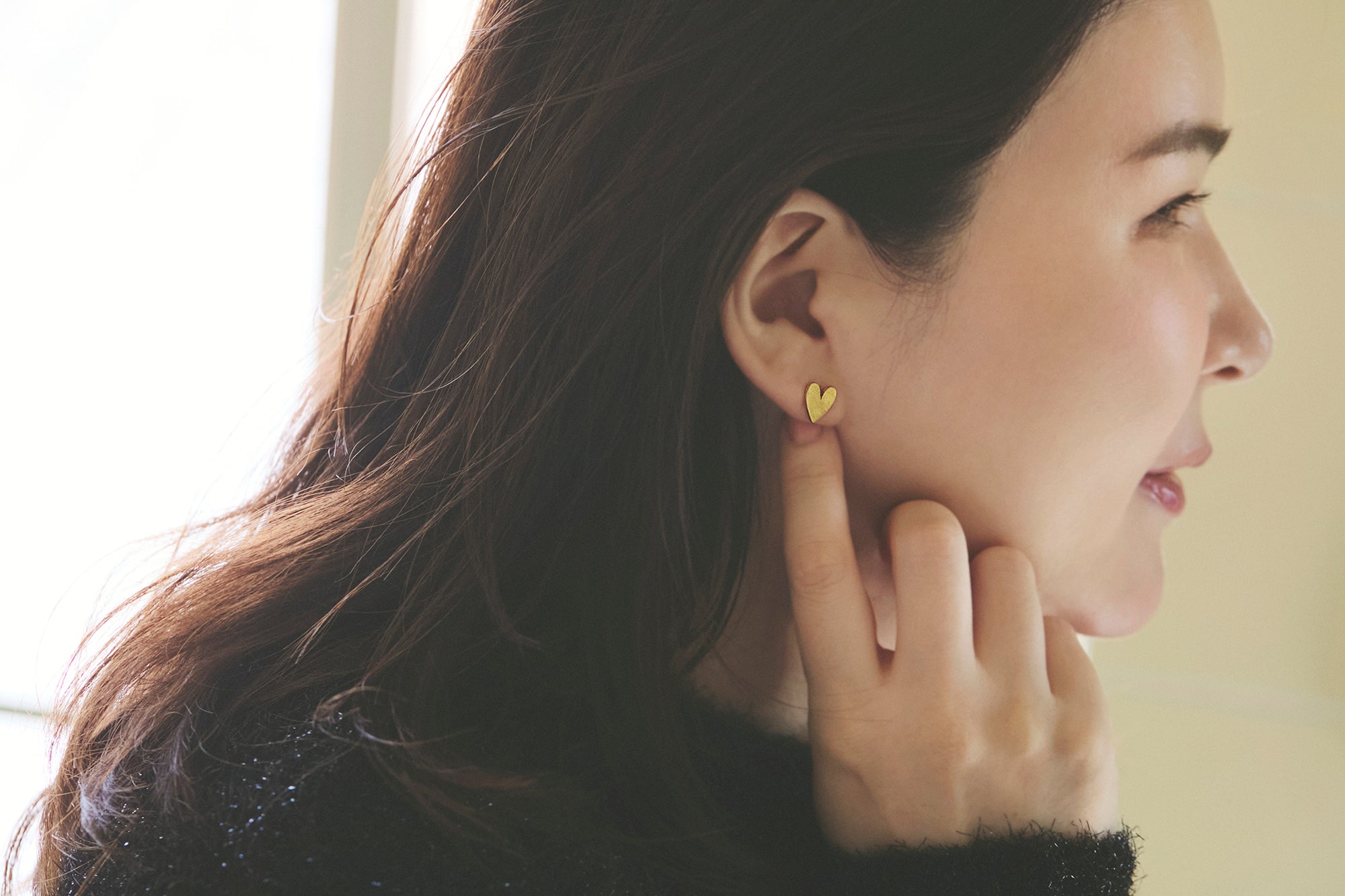 Line Heart フラットピアス