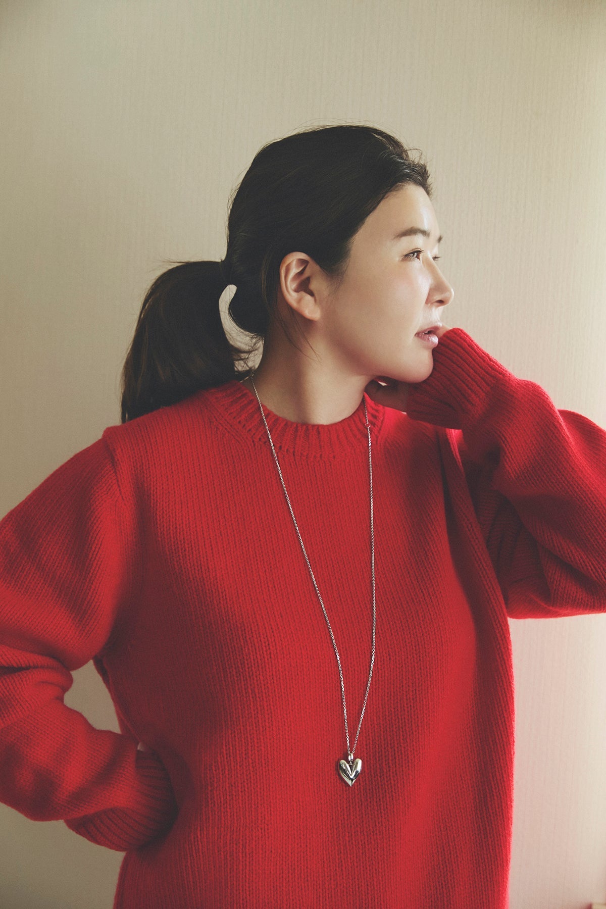 Line Heart ロングネックレス