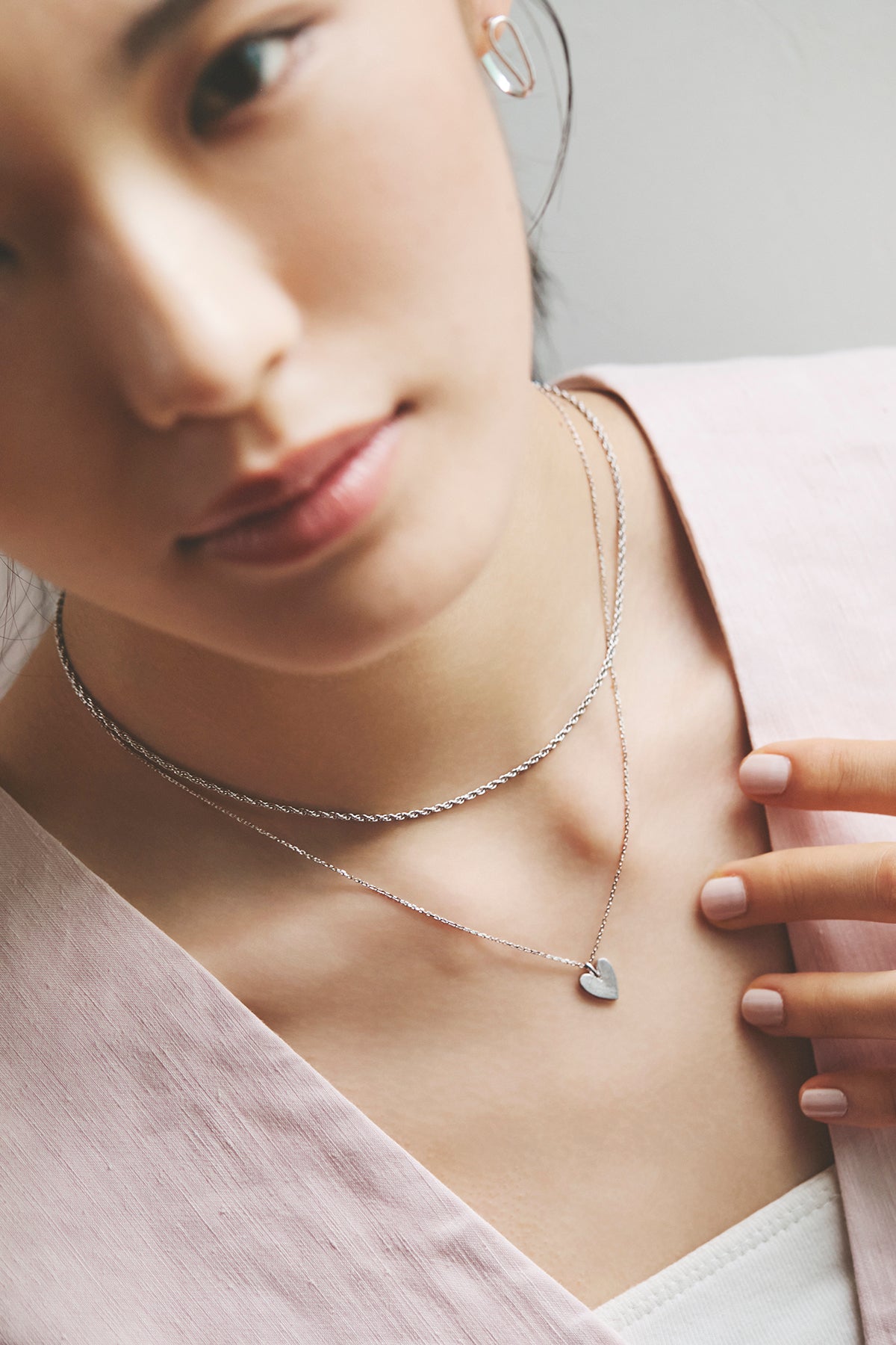 Line Heart フラットネックレス