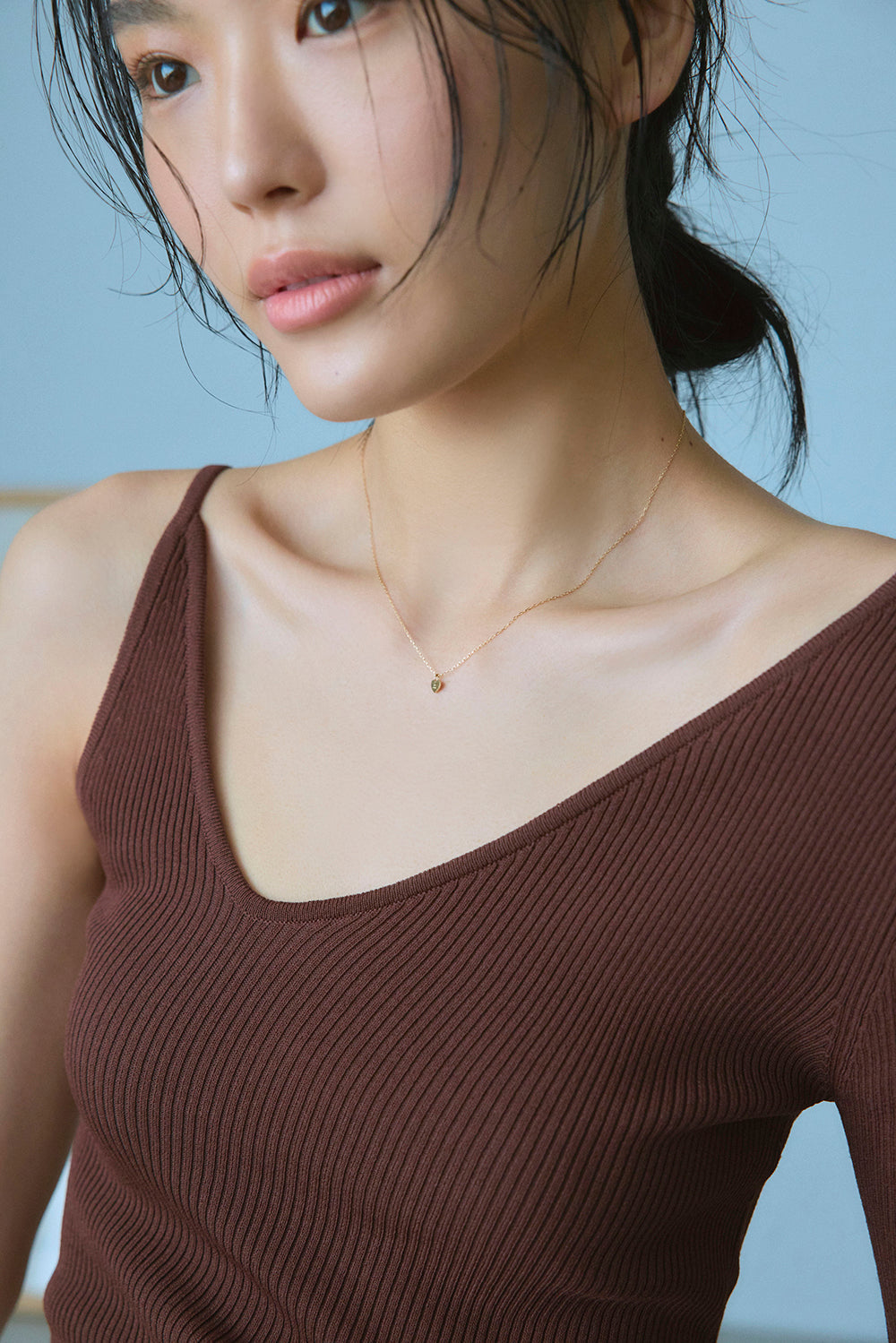 ハートスキンネックレス – プレーンライン