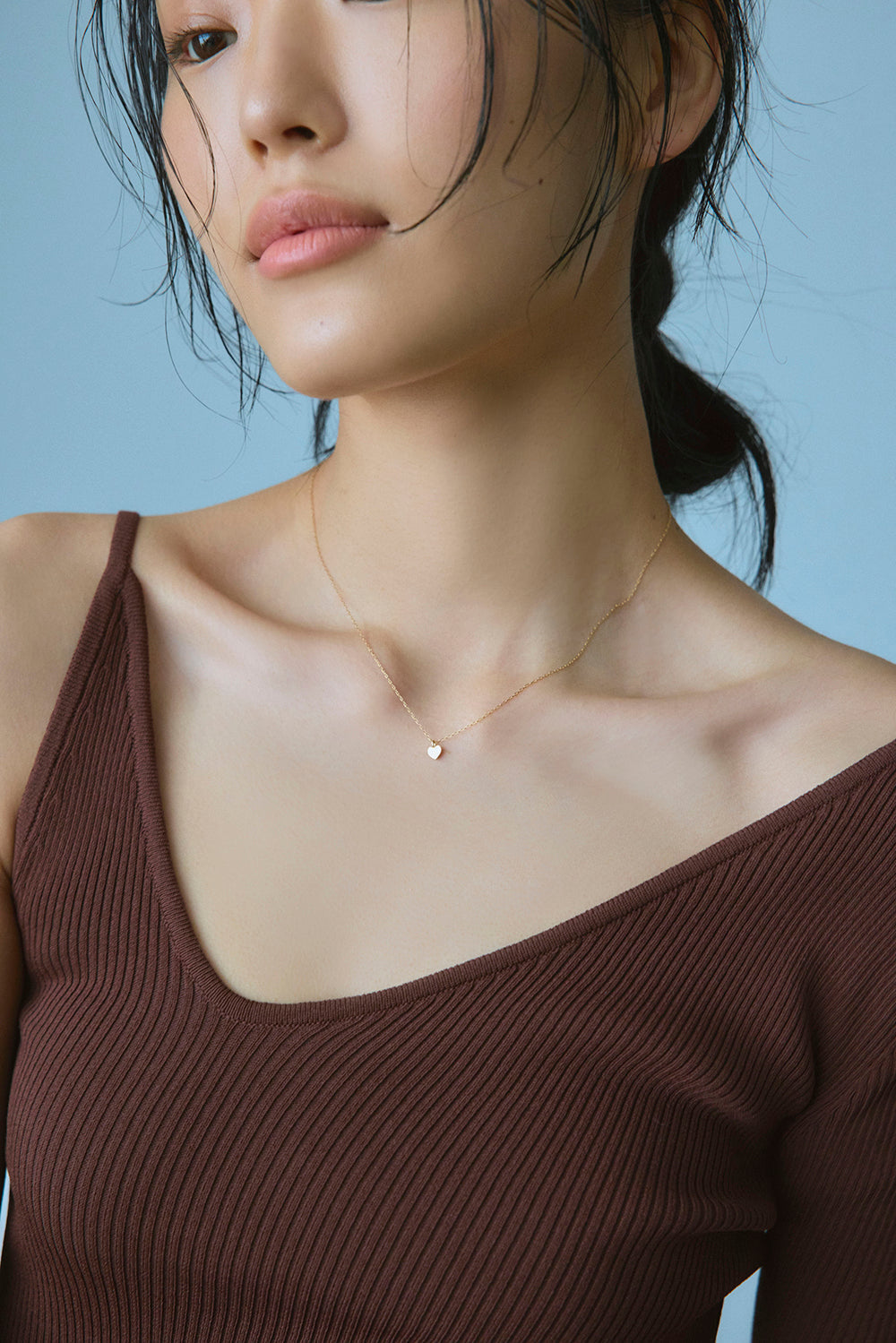 ハートスキンネックレス – プレーンライン