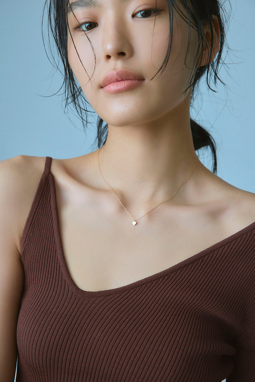 ハートスキンネックレス – プレーンライン