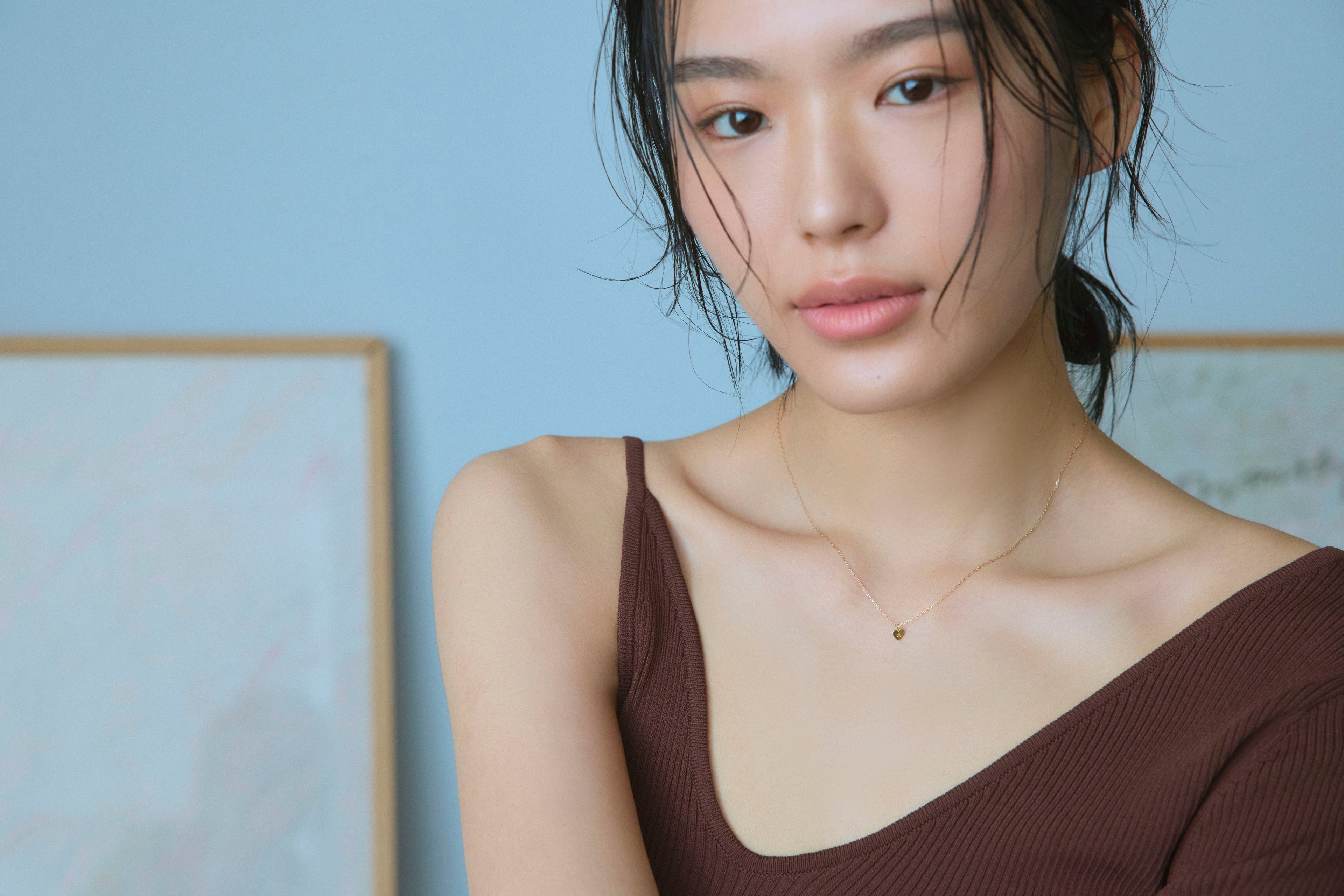 ハートスキンネックレス – プレーンライン