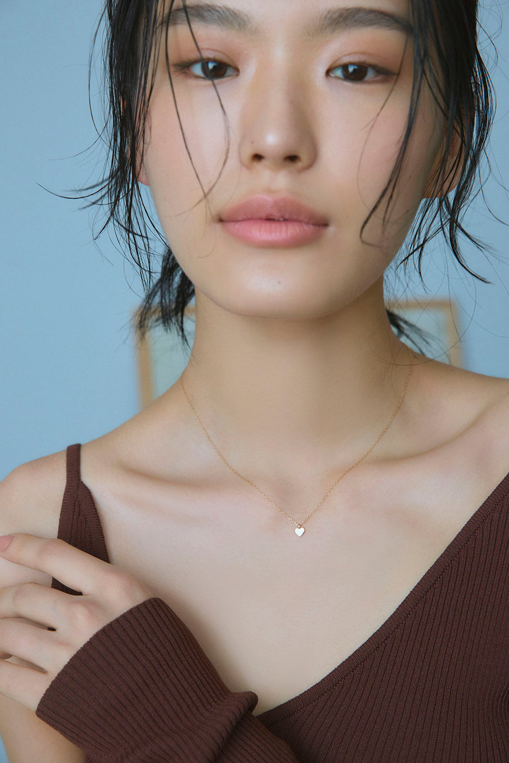 ハートスキンネックレス – プレーンライン